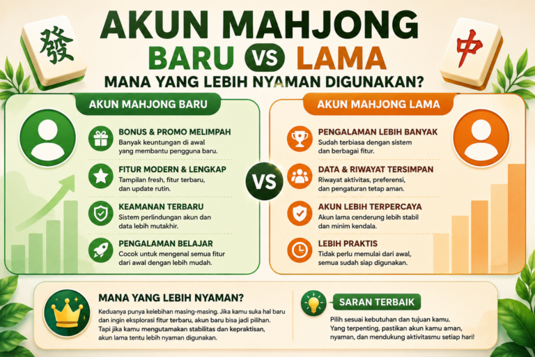 Akun Mahjong Baru vs Lama, Mana yang Lebih Nyaman Digunakan