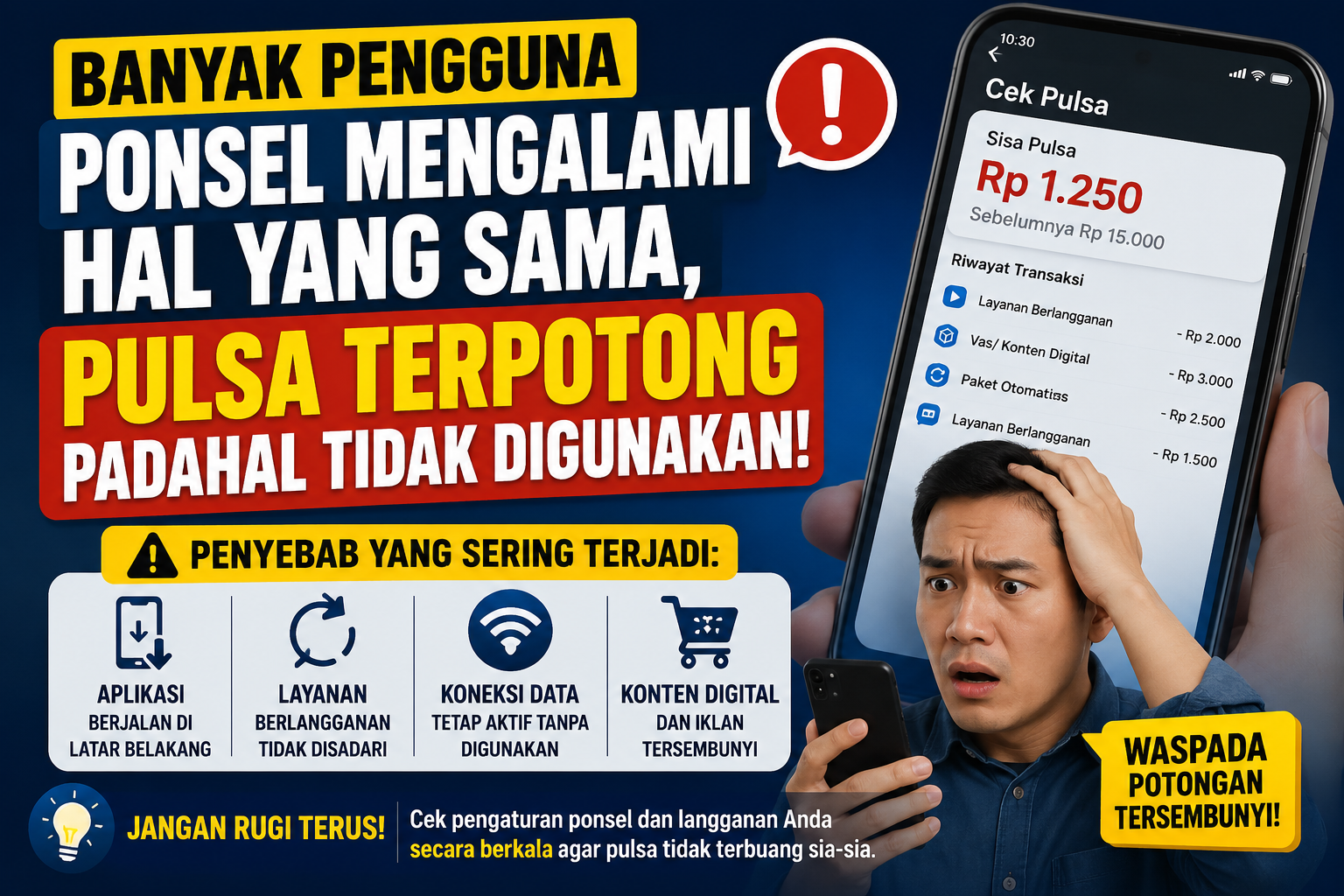 Banyak Pengguna Ponsel Mengalami Hal yang Sama, Pulsa Terpotong Padahal Tidak Digunakan