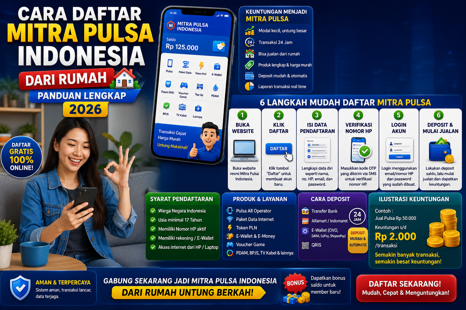 Cara Daftar Mitra Pulsa Indonesia dari Rumah Panduan Lengkap 2026