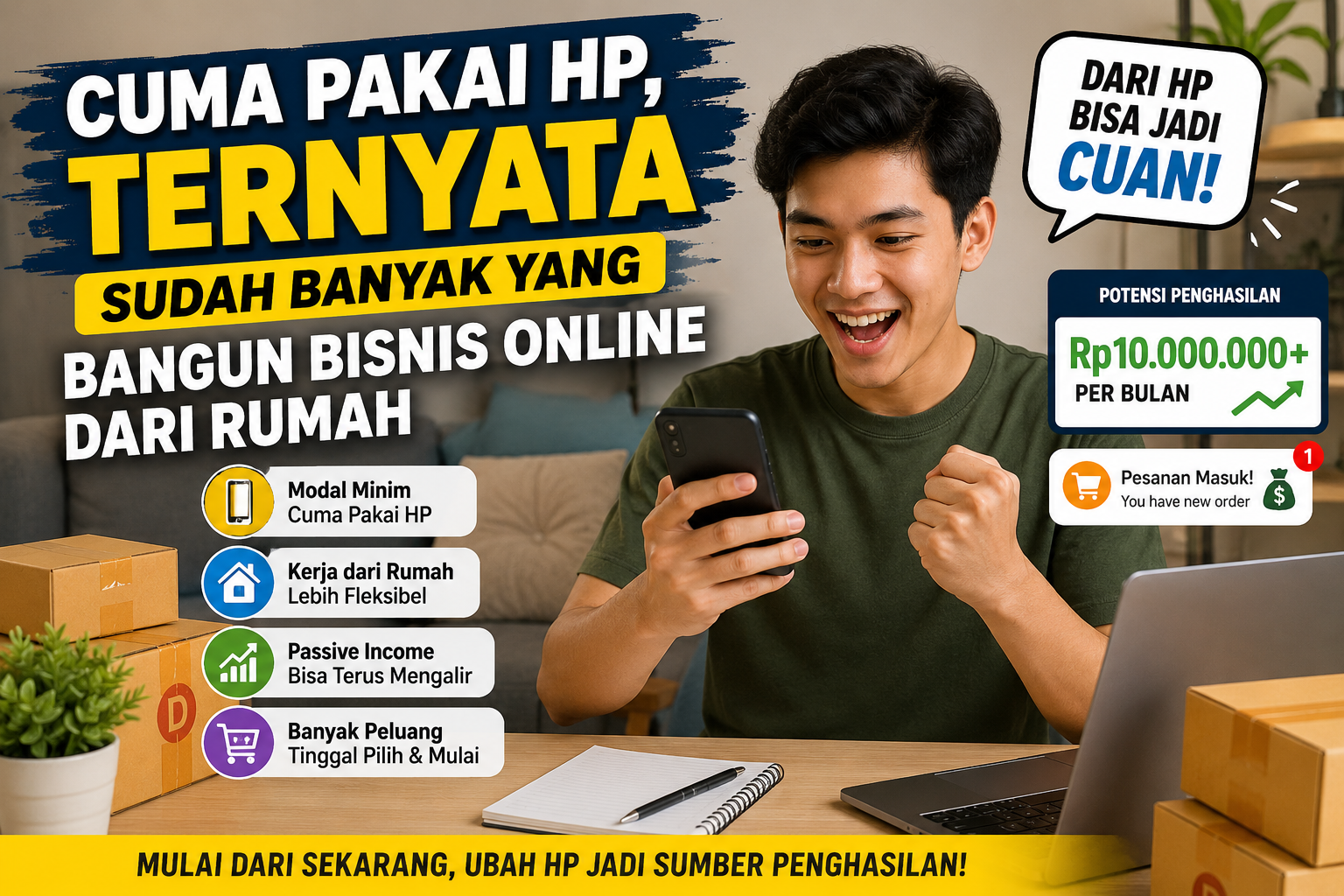 Cuma Pakai HP, Ternyata Sudah Banyak yang Bangun Bisnis Online dari Rumah