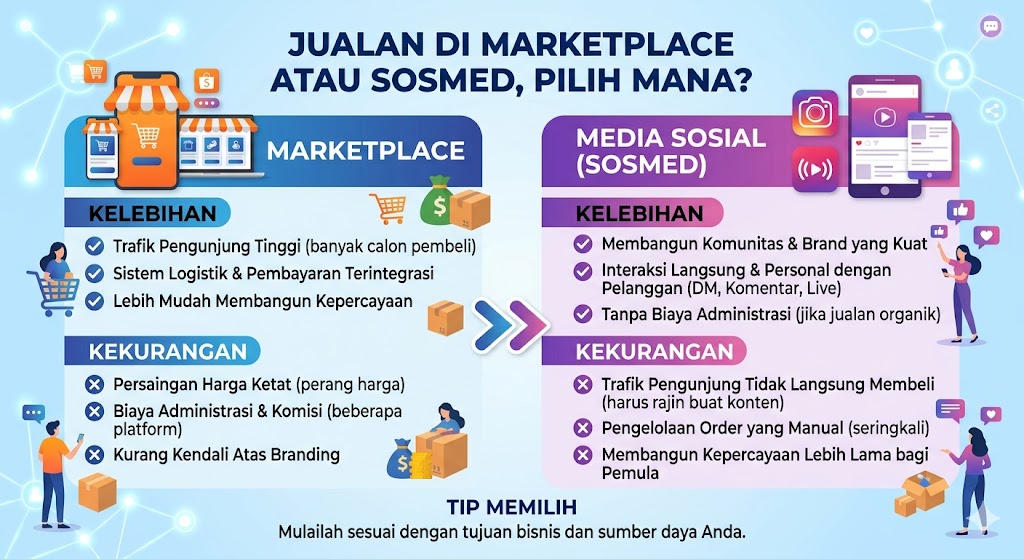 Jualan di Marketplace atau Sosmed, Pilih Mana