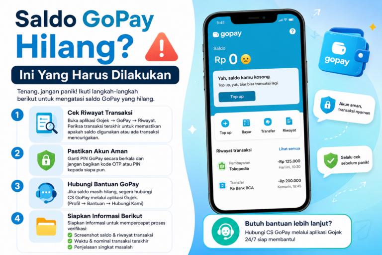 Saldo GoPay Hilang Ini Yang Harus Dilakukan
